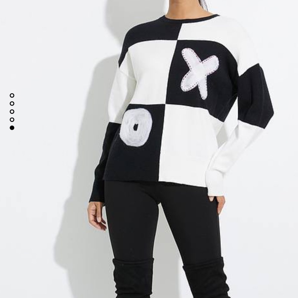 Charlie B Black and White Women's Sweater
